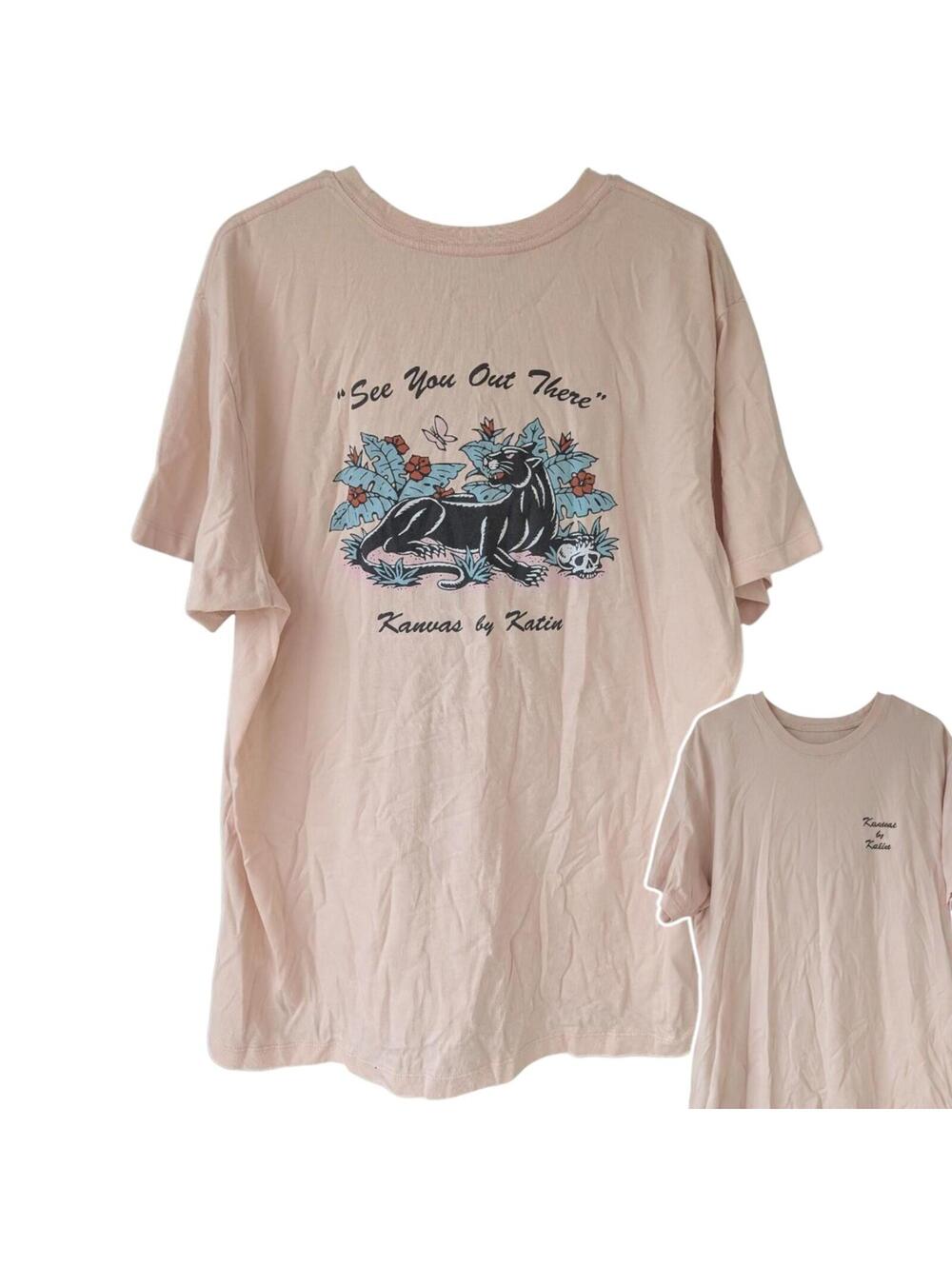 Katin Shirt XL Peach See You Out There Panther American Traditional Surf 23x30